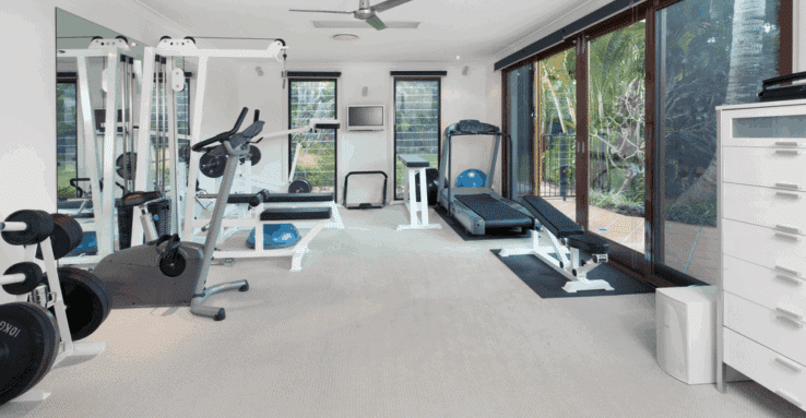 Full home gym set up with machines