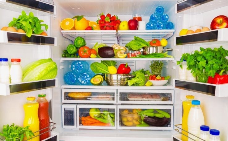 A full fridge of healthy foods