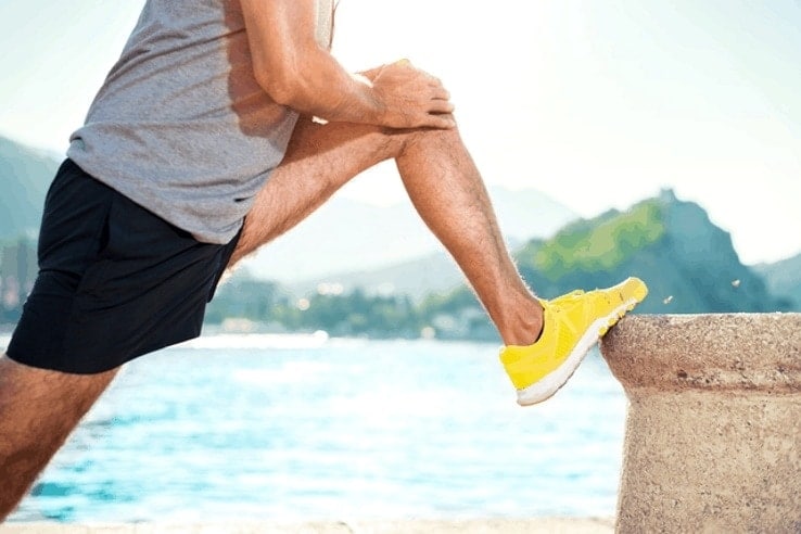 A man stretching out his knee