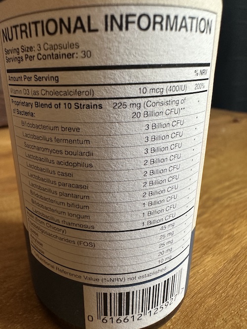 Gut+ Probiotic Label